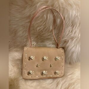Donald J Pliner Vintage Rare Blush Pink Suede Mini Bag Limited Couture Edition